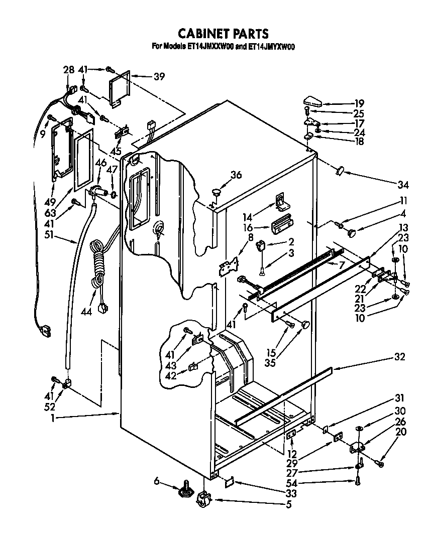 Whirlpool ET14JMXXW00 cabinet diagram