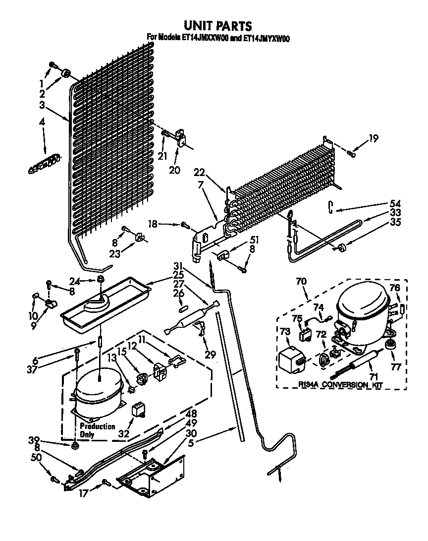 Whirlpool ET14JMXXW00 unit diagram