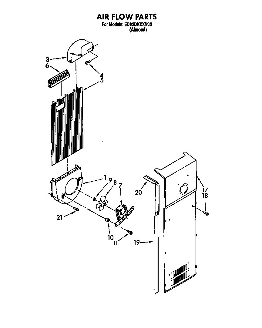 Whirlpool ED22DKXXW00 air flow diagram