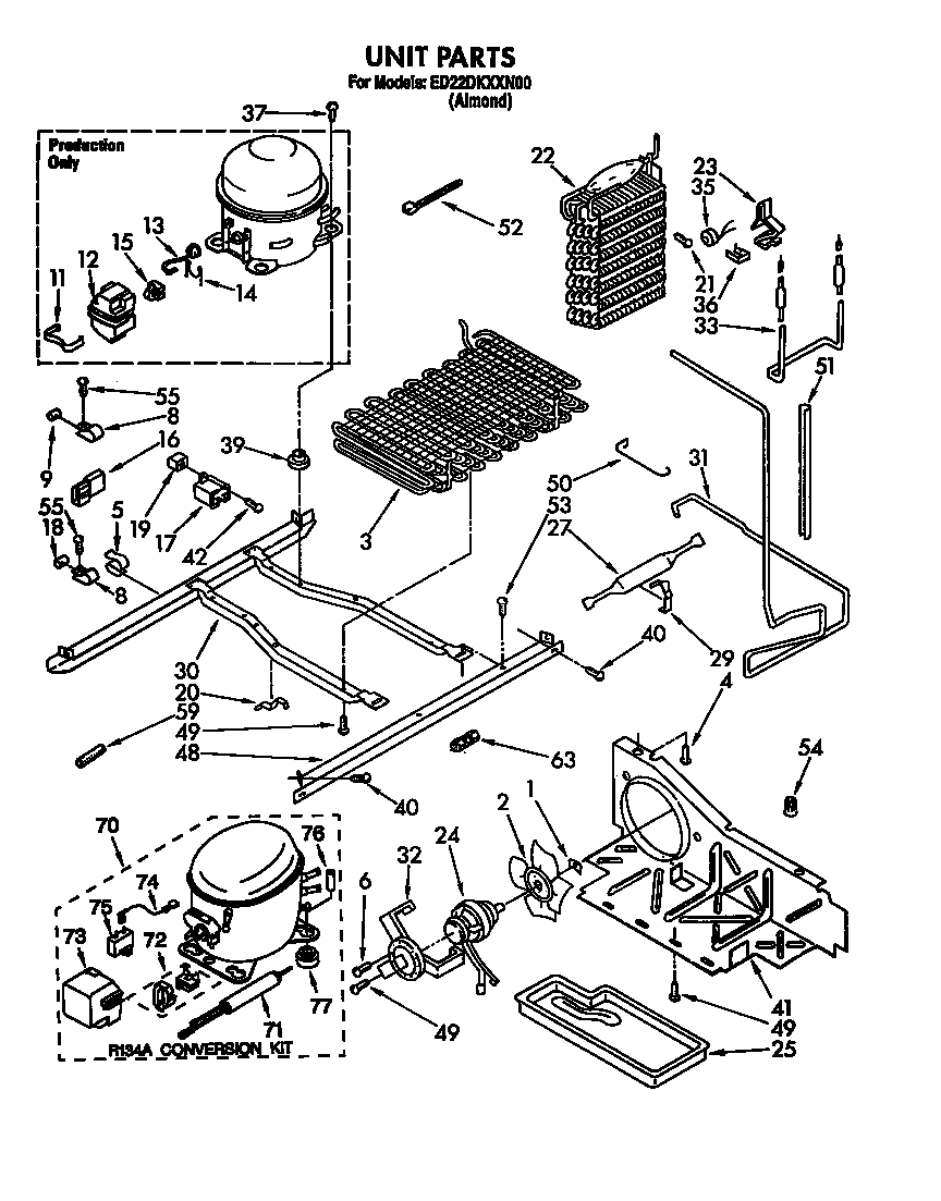 Whirlpool ED22DKXXW00 unit diagram