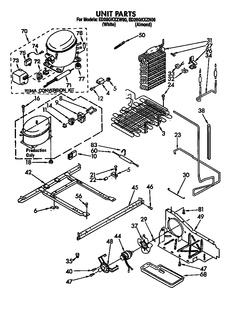Whirlpool ED20GKXZN00 unit diagram