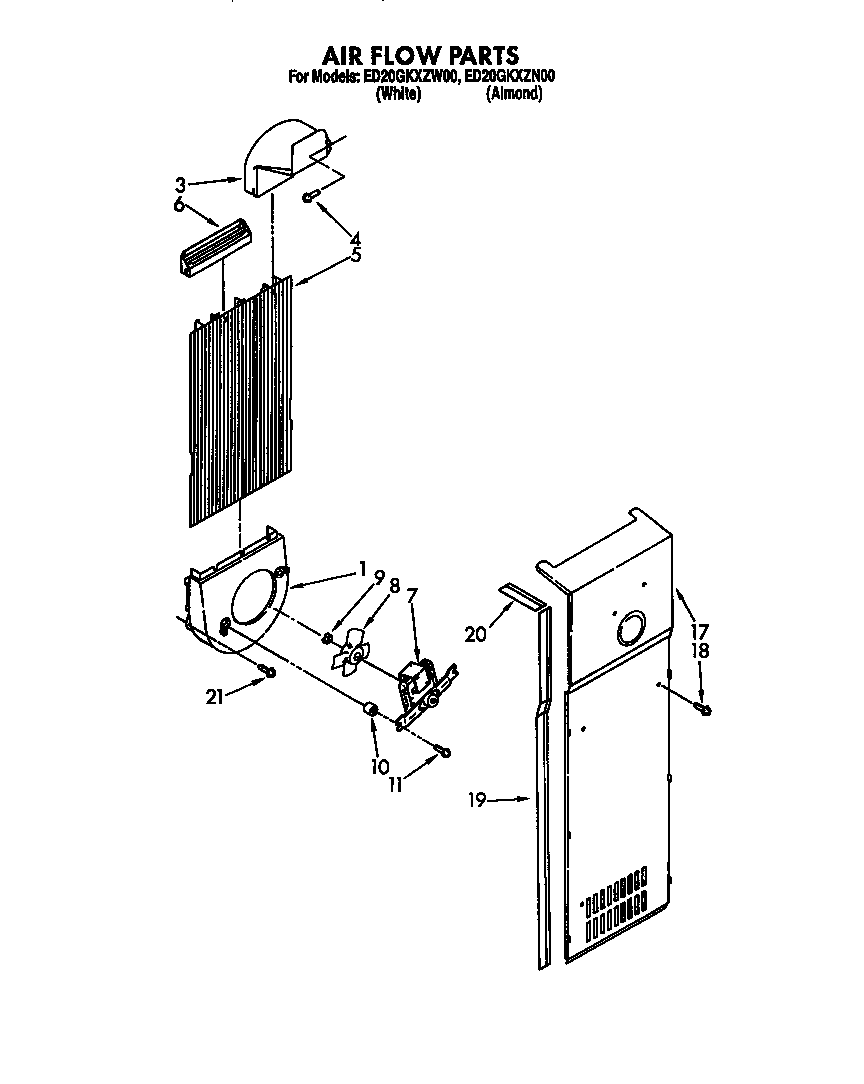 Whirlpool ED20GKXZN00 air flow diagram