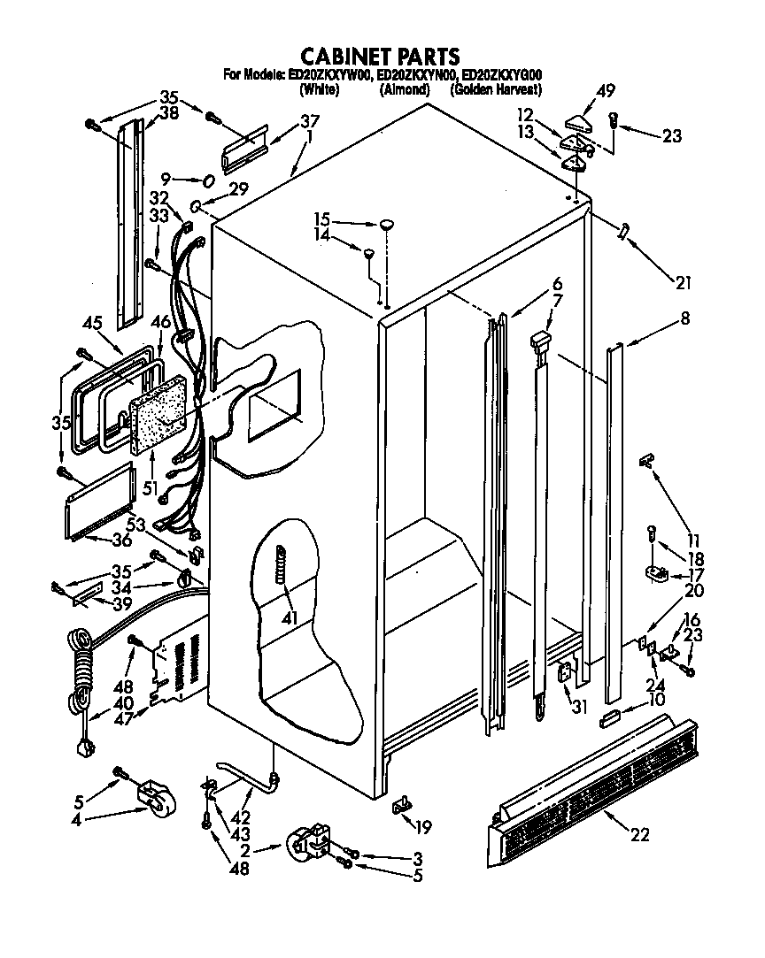 Whirlpool ED20ZKXYW00 cabinet diagram