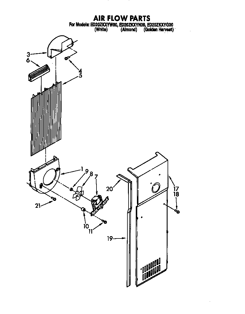 Whirlpool ED20ZKXYW00 air flow diagram