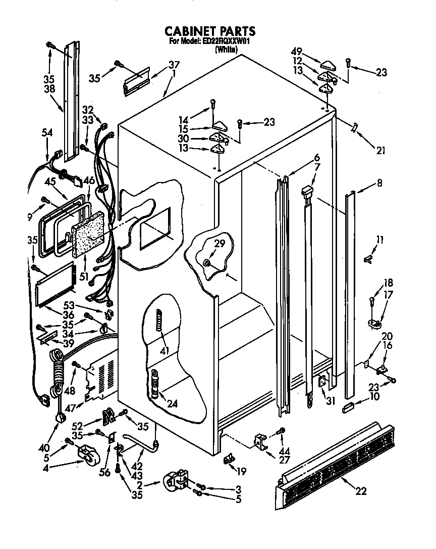 Whirlpool ED22RQXXN01 cabinet diagram