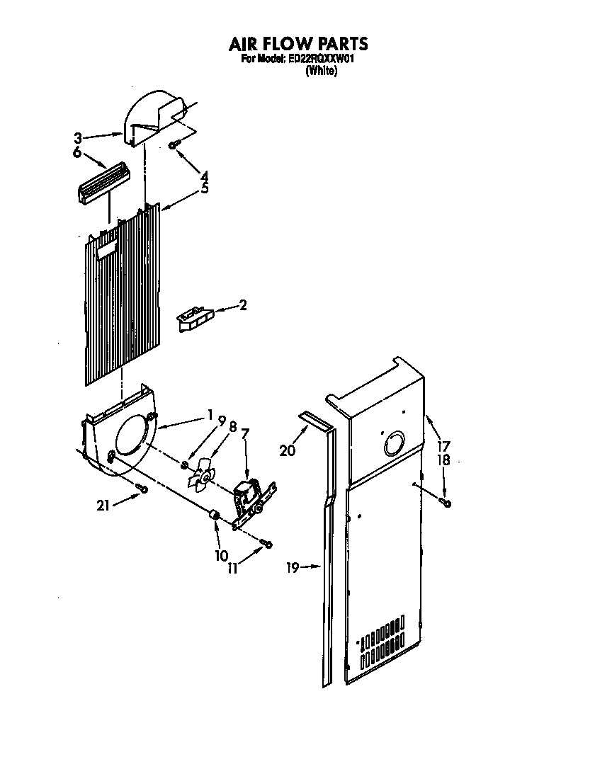 Whirlpool ED22RQXXN01 air flow diagram