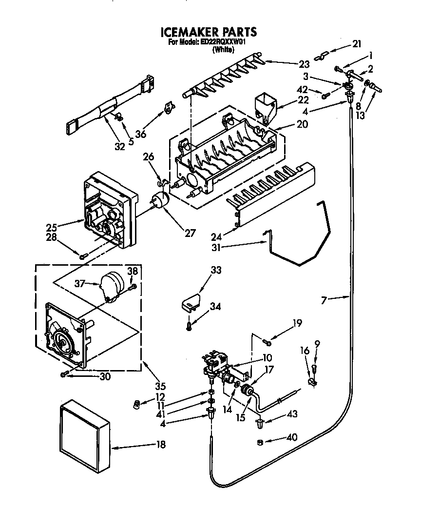 Whirlpool ED22RQXXN01 icemaker diagram