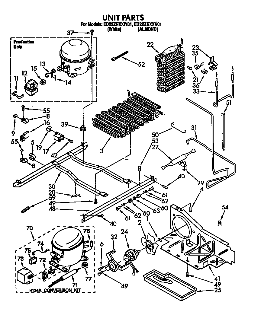 Whirlpool ED22ZRXXW01 unit diagram