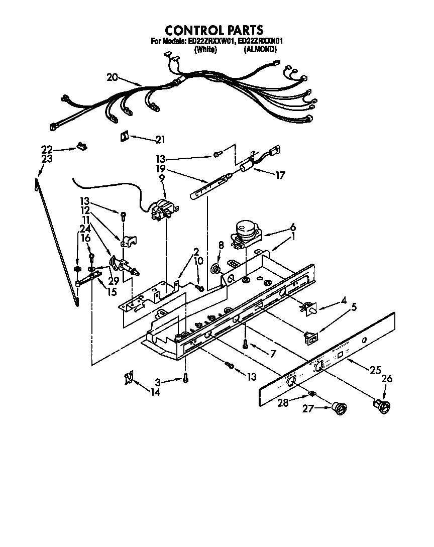 Whirlpool ED22ZRXXW01 control diagram