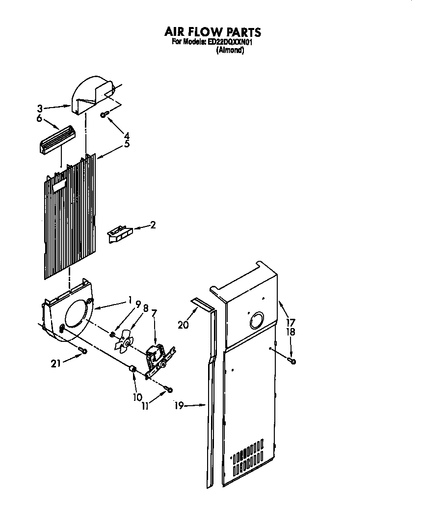Whirlpool ED22DQXXN01 air flow diagram