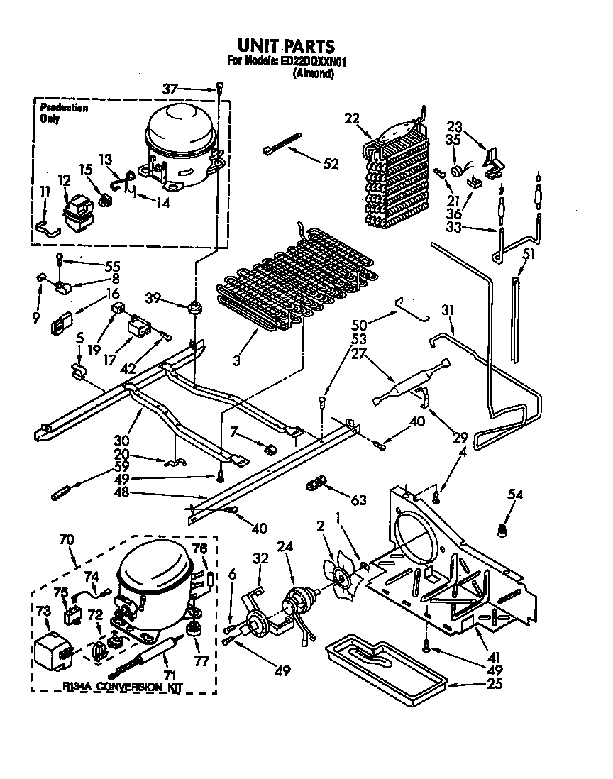 Whirlpool ED22DQXXN01 unit diagram