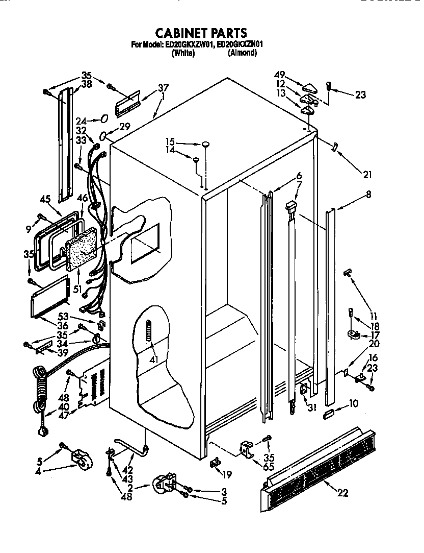 Whirlpool ED20GKXZN01 cabinet diagram