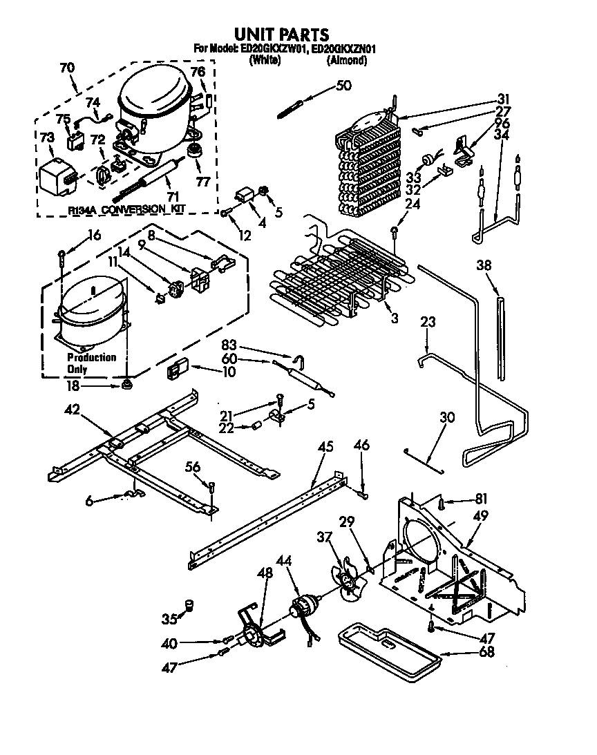 Whirlpool ED20GKXZN01 unit diagram