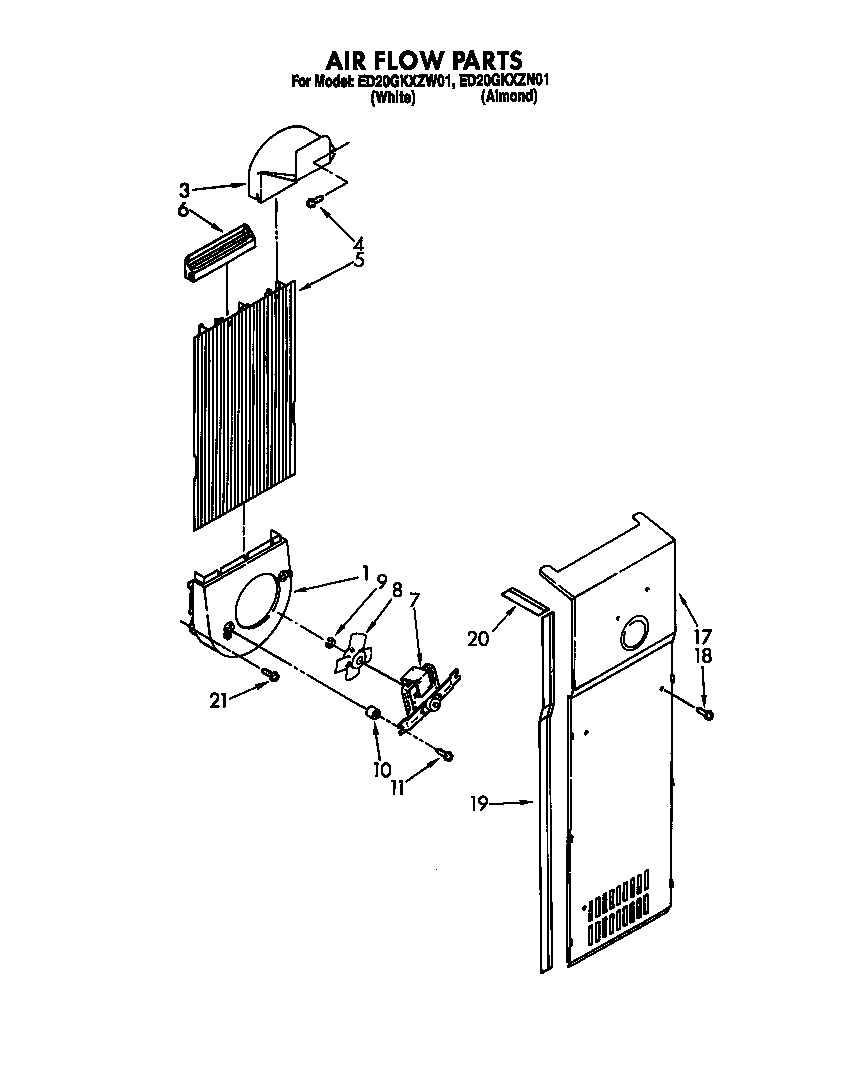 Whirlpool ED20GKXZN01 air flow diagram