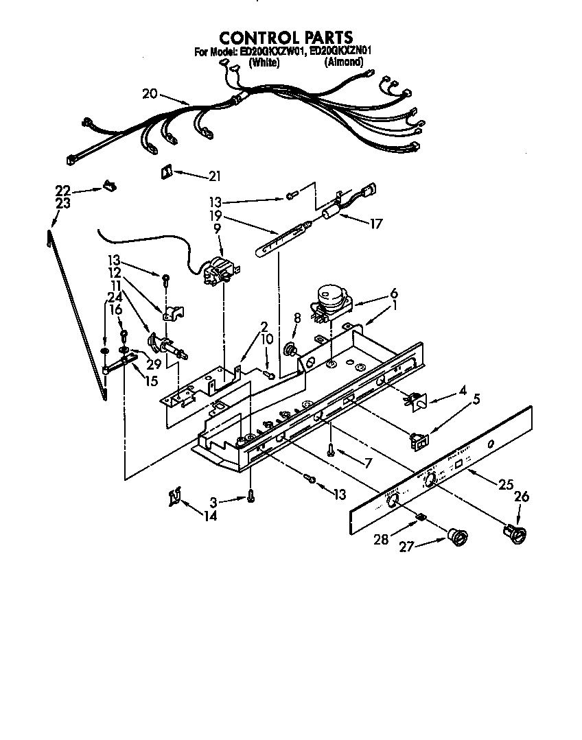 Whirlpool ED20GKXZN01 control diagram