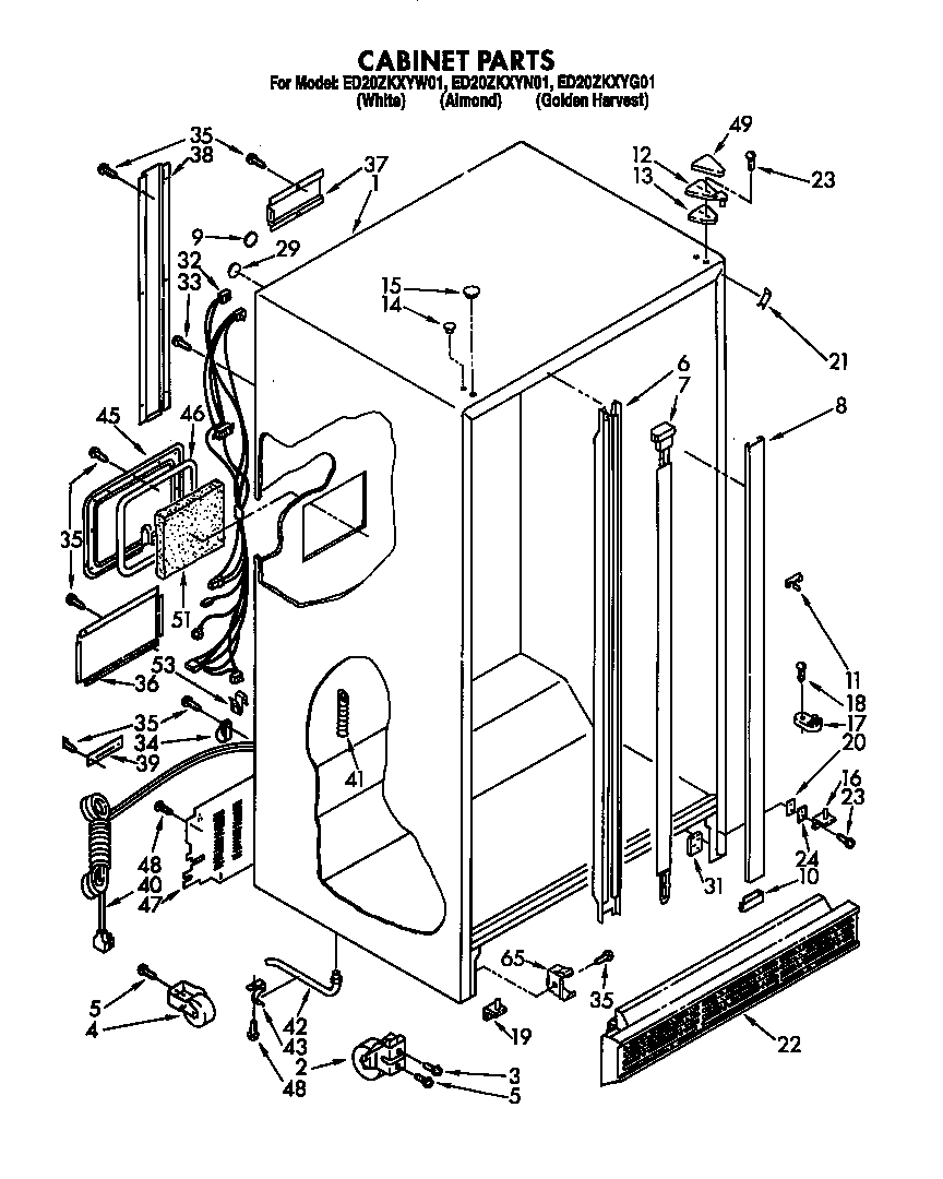 Whirlpool ED20ZKXYW01 cabinet diagram