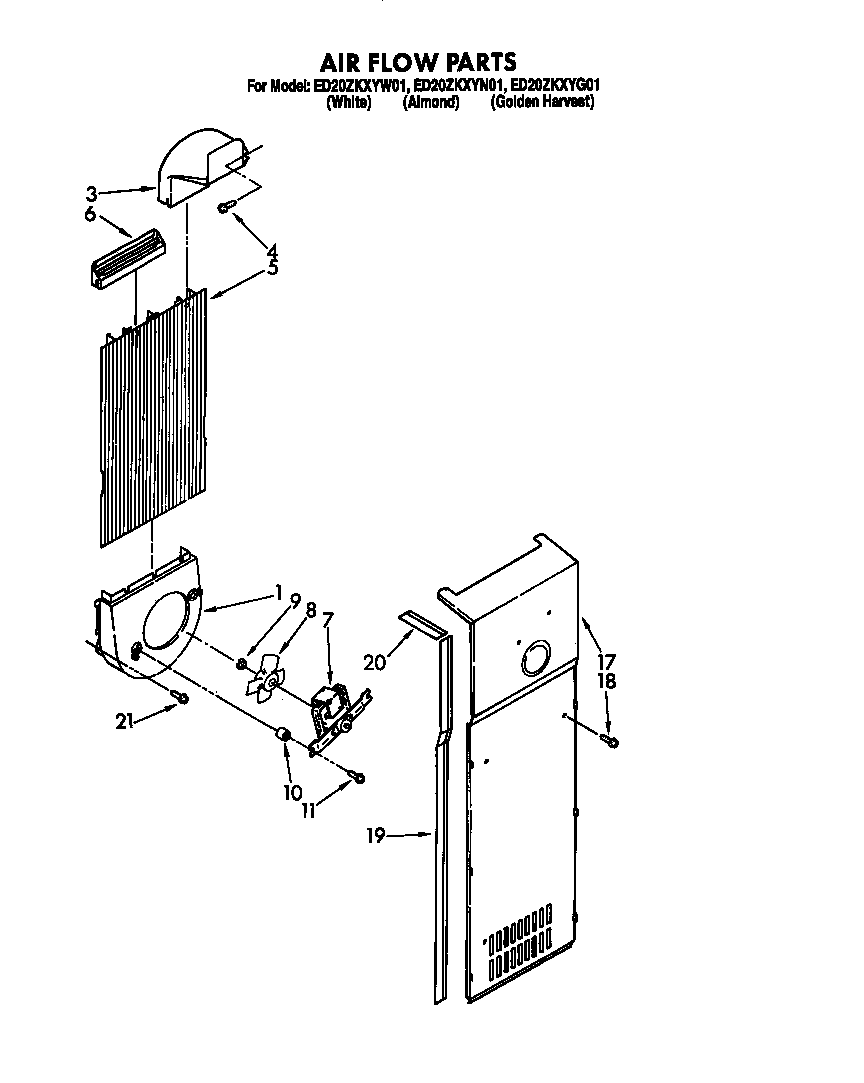 Whirlpool ED20ZKXYW01 air flow diagram