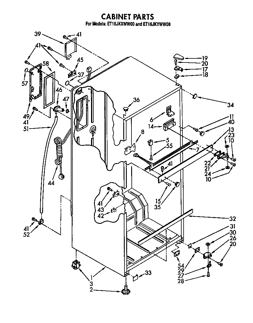 Whirlpool ET16JKXWN00 cabinet diagram
