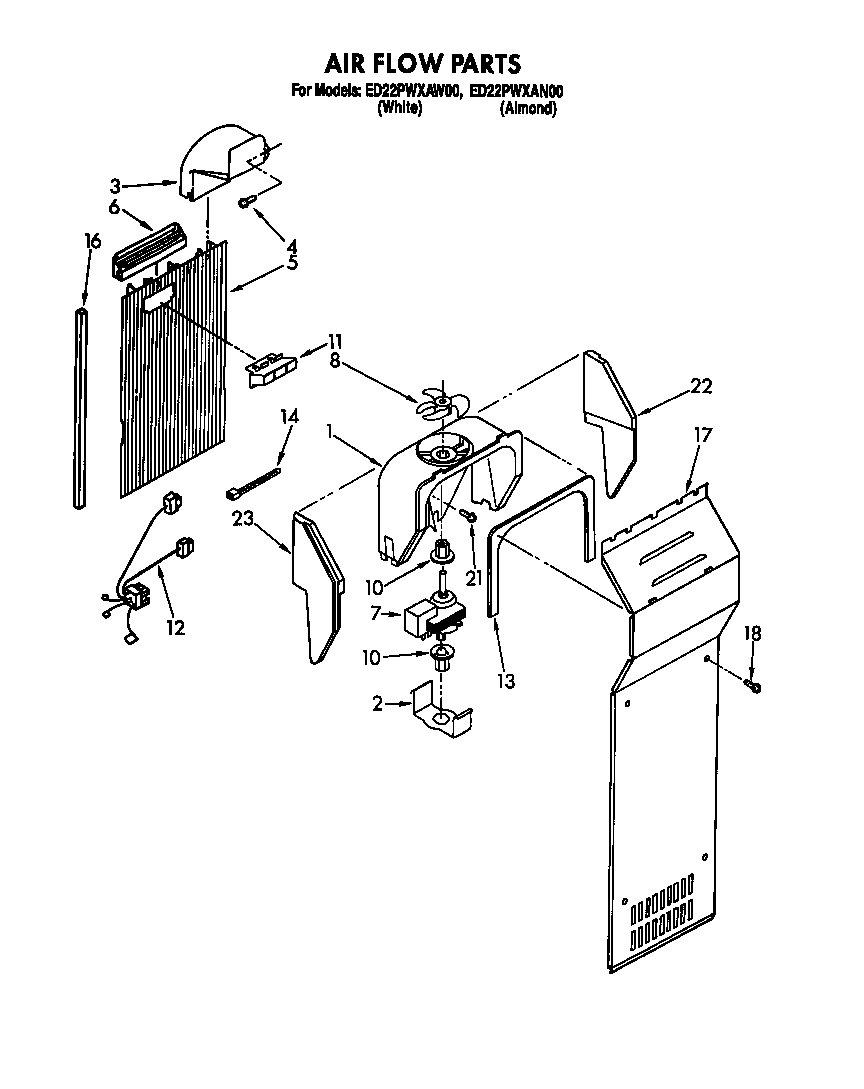 Whirlpool ED22PWXAW00 air flow diagram