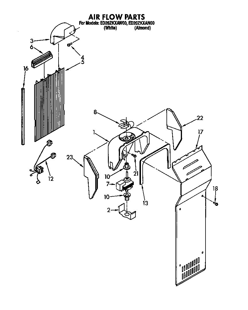 Whirlpool ED20ZKXAN00 air flow diagram