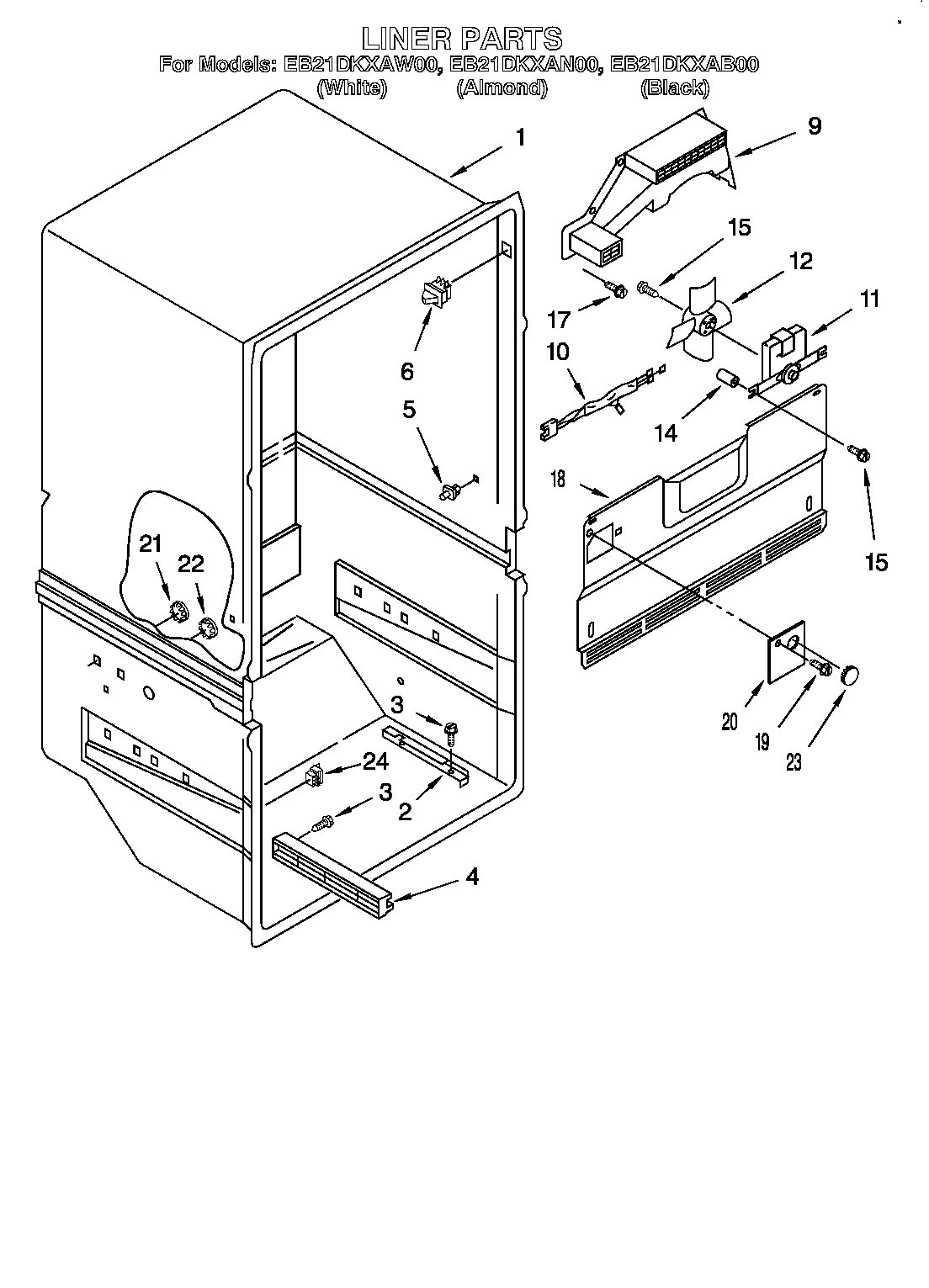 Whirlpool EB21DKXAB00 liner diagram