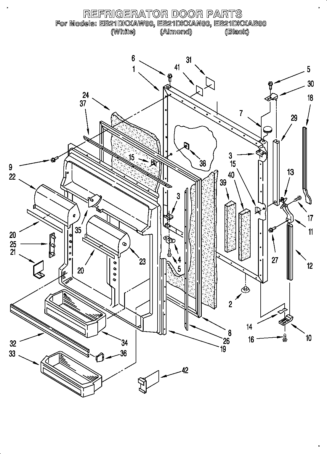 Whirlpool EB21DKXAB00 refrigerator door diagram