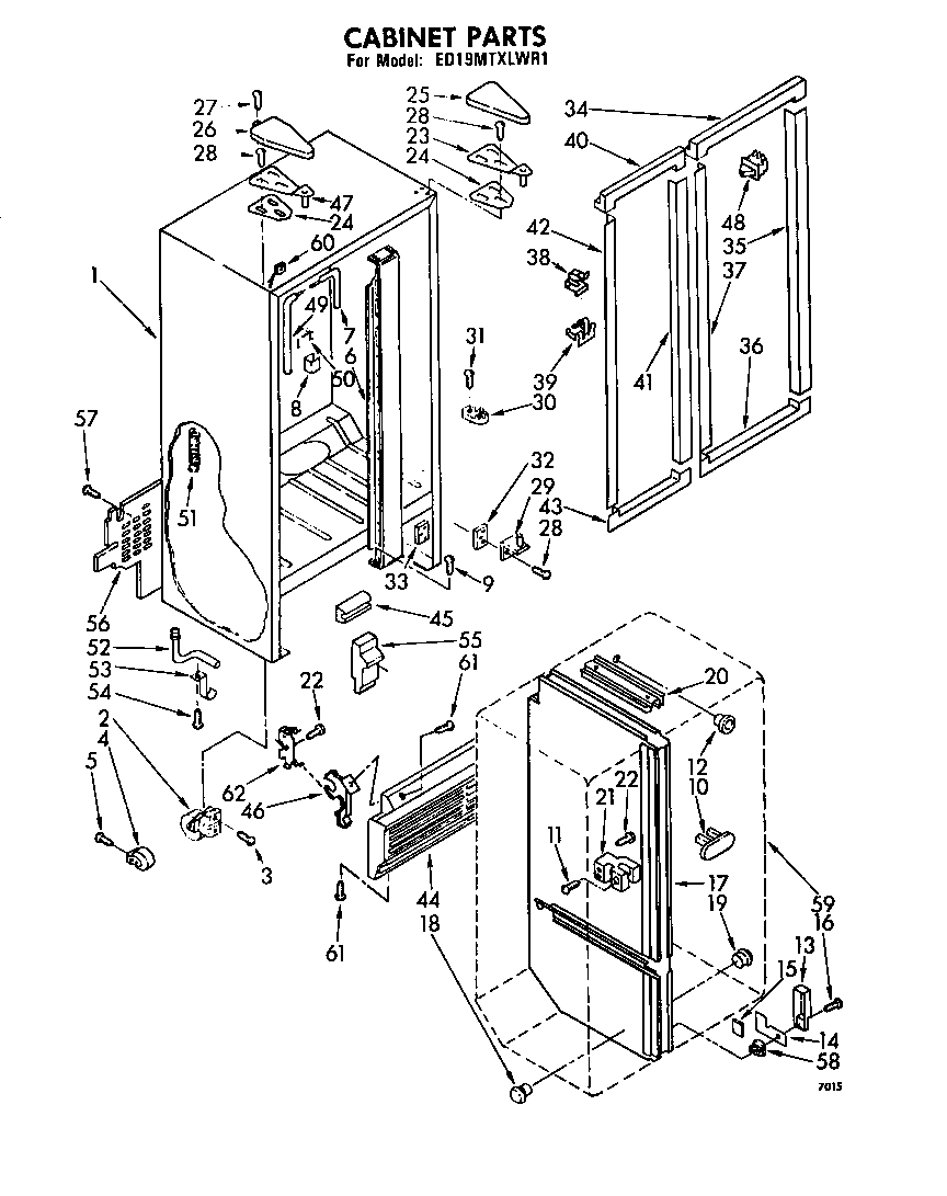 Whirlpool ED19MTXLWR1 cabinet diagram