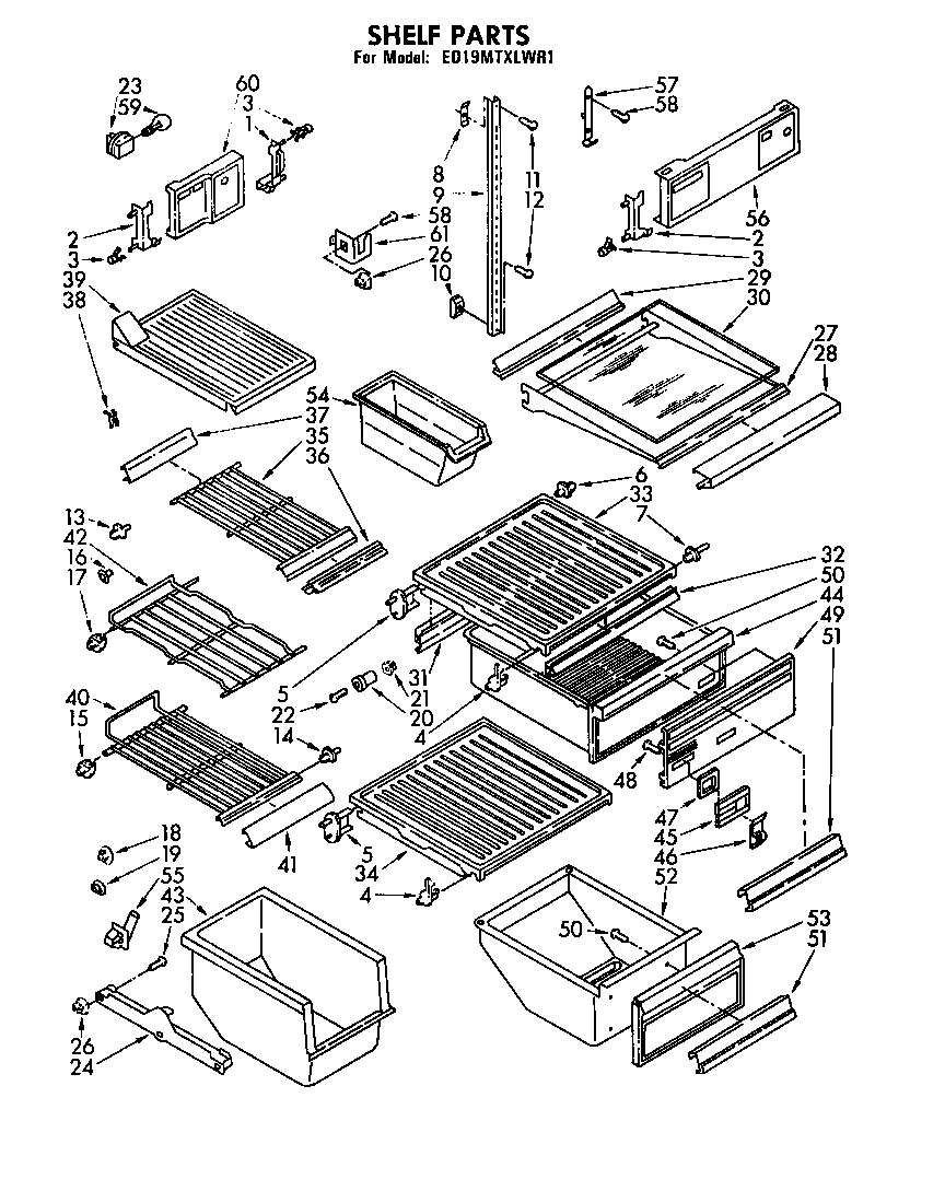 Whirlpool ED19MTXLWR1 shelf diagram