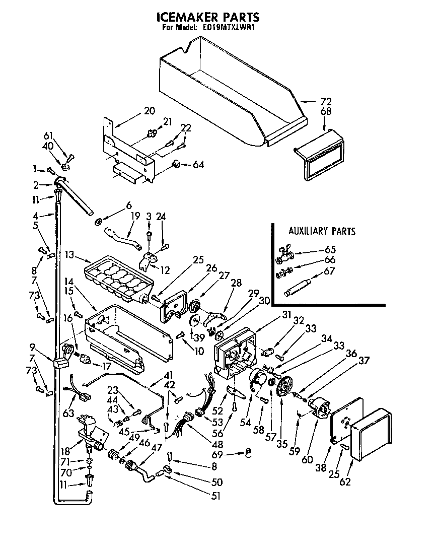 Whirlpool ED19MTXLWR1 icemaker diagram