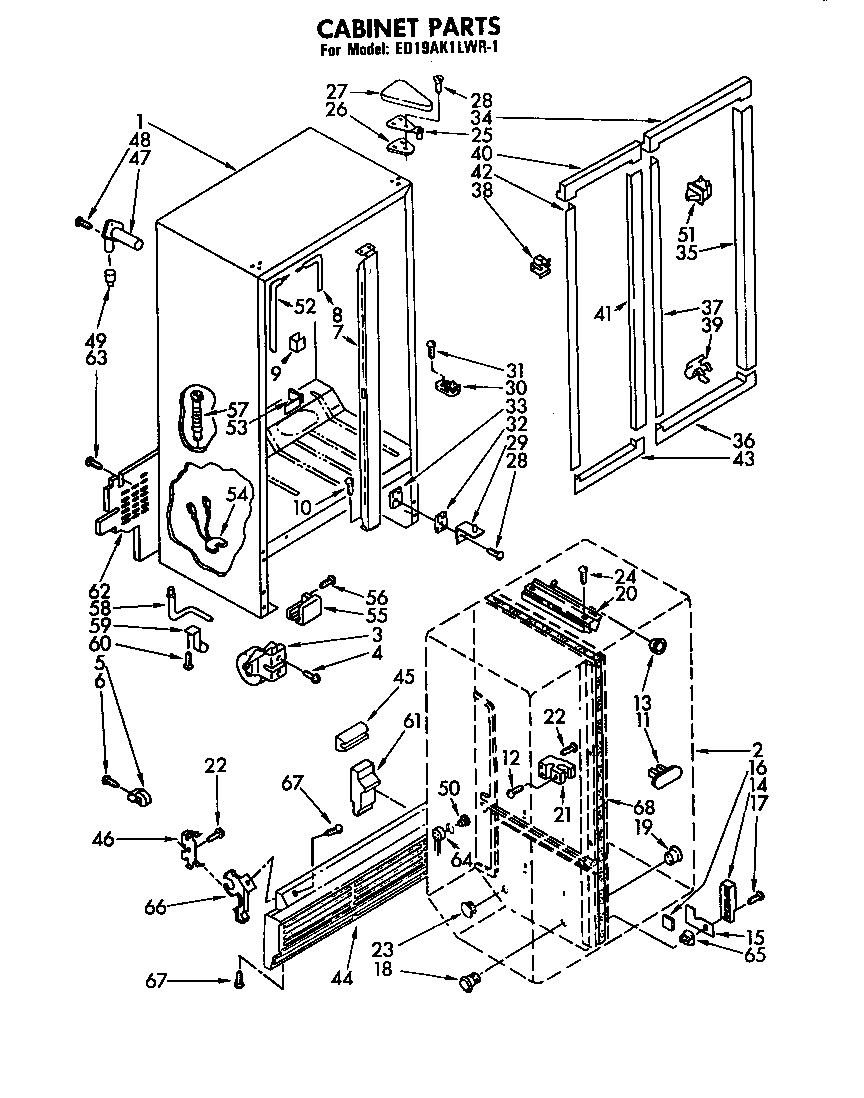 Whirlpool ED19AK1LWR1 cabinet diagram