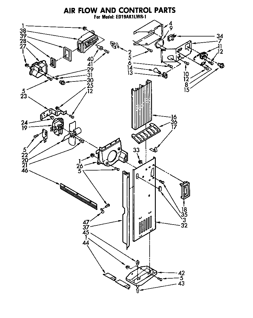 Whirlpool ED19AK1LWR1 airflow and control diagram