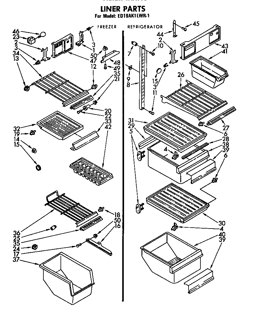 Whirlpool ED19AK1LWR1 liner diagram