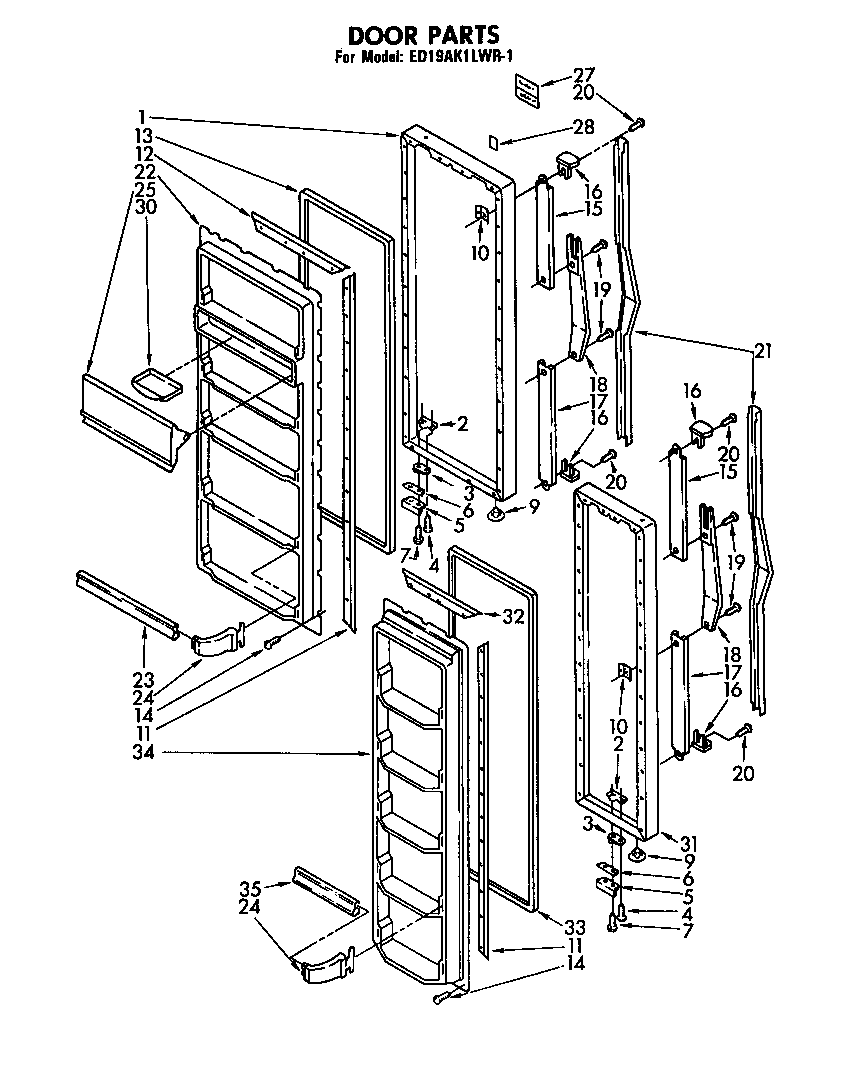Whirlpool ED19AK1LWR1 door diagram