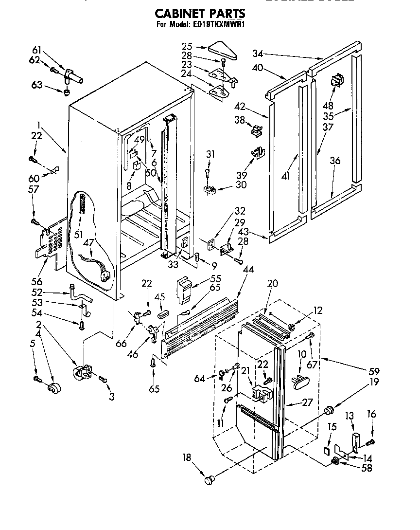 Whirlpool ED19TKXMWR1 cabinet diagram