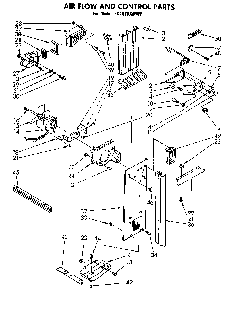 Whirlpool ED19TKXMWR1 air flow and control diagram