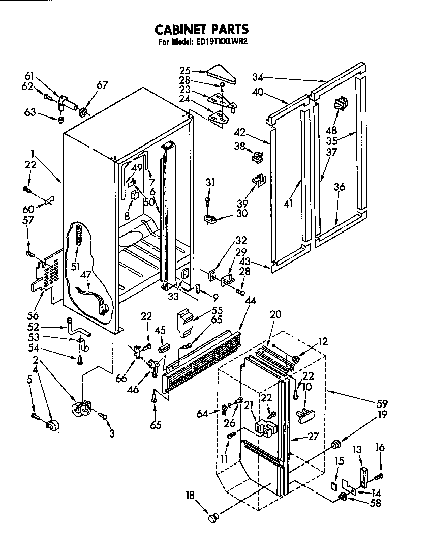 Whirlpool ED19TKXLWR2 cabinet diagram