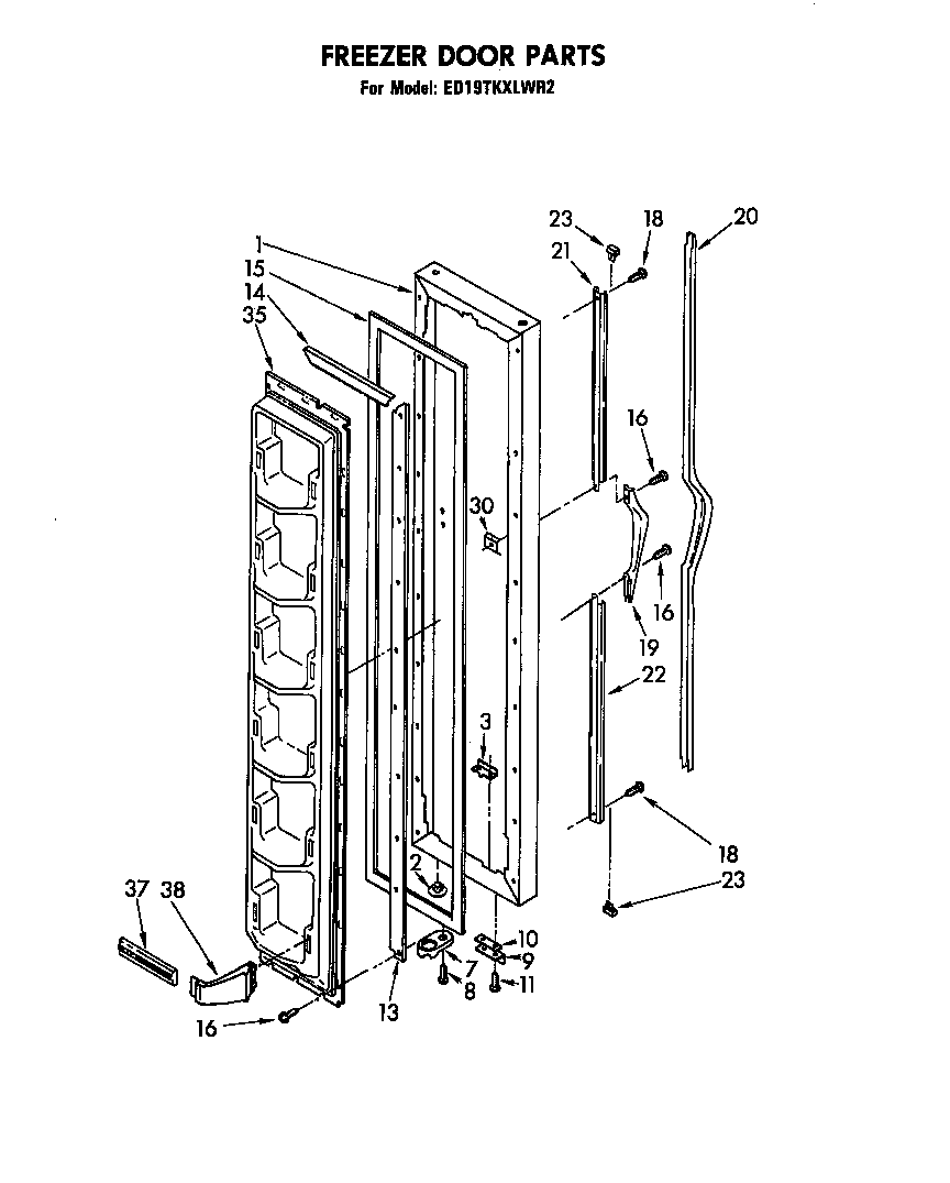 Whirlpool ED19TKXLWR2 freezer door diagram