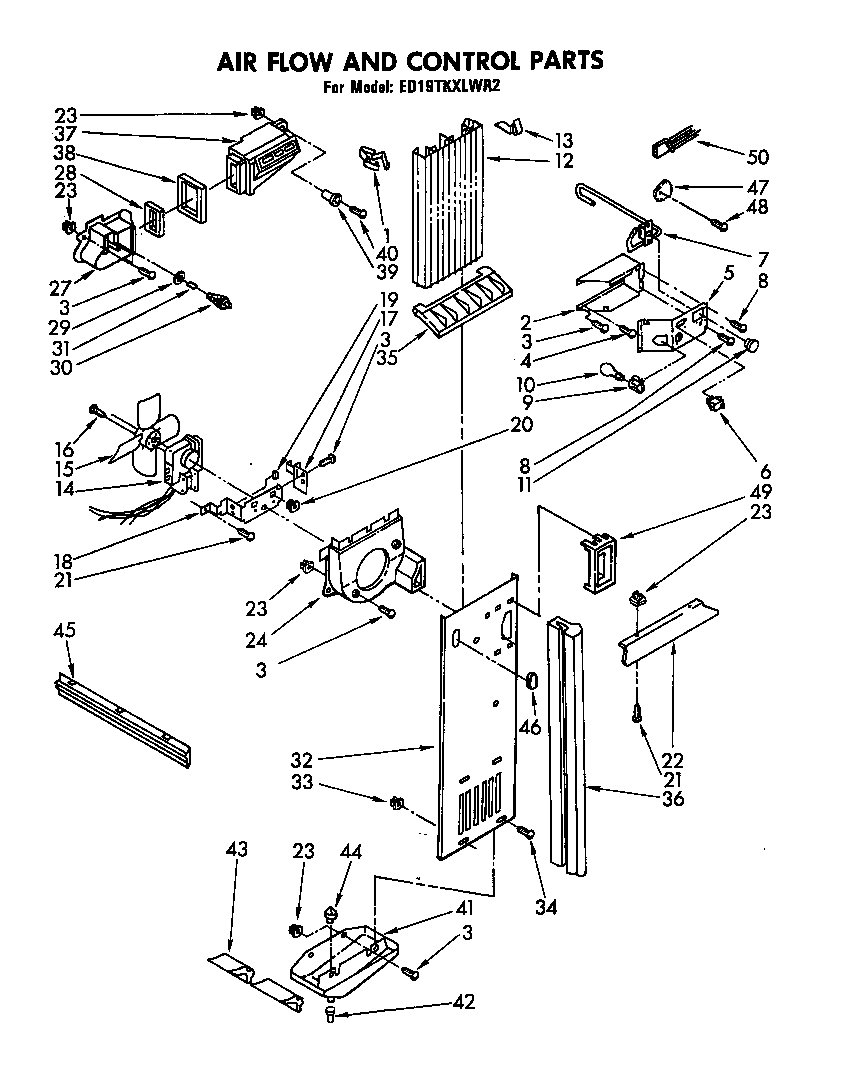 Whirlpool ED19TKXLWR2 air flow and control diagram