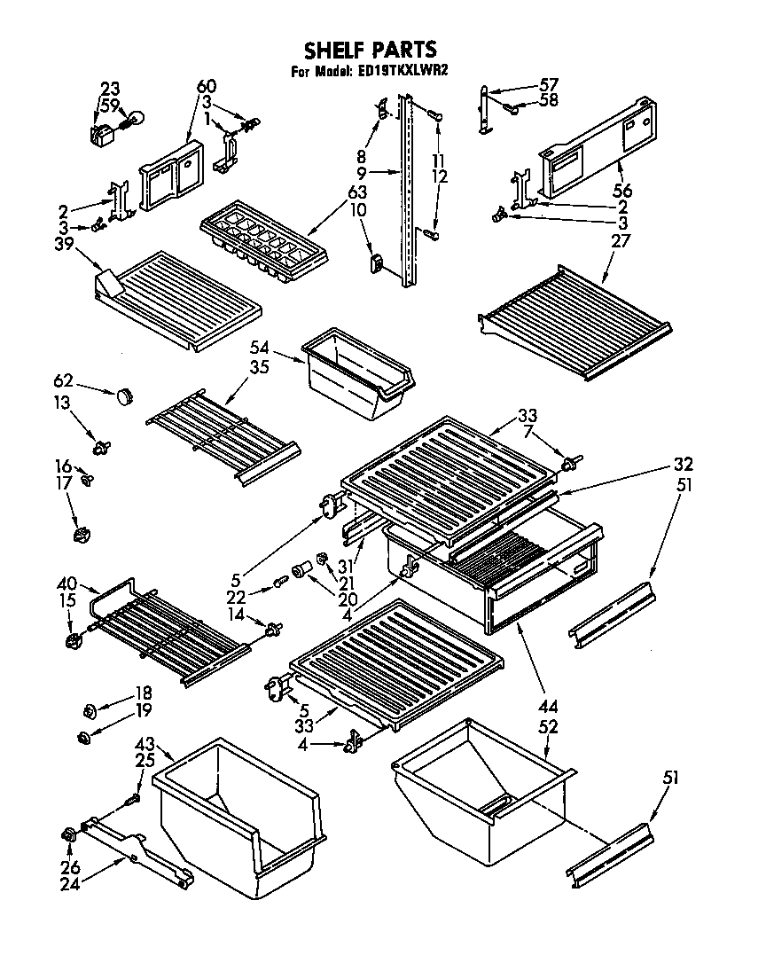 Whirlpool ED19TKXLWR2 shelf diagram