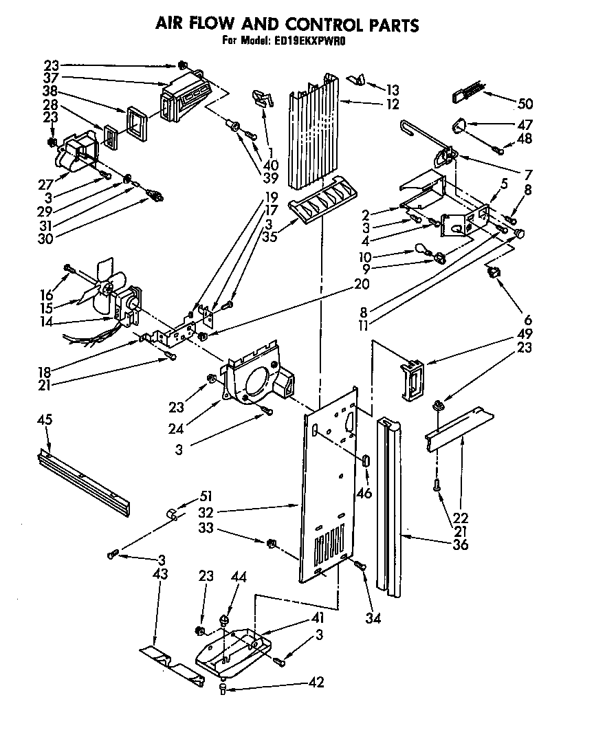 Whirlpool ED19EKXPWR0 airflow and control diagram