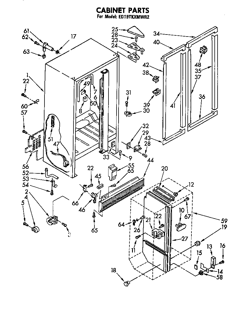 Whirlpool 2-A            Y cabinet diagram