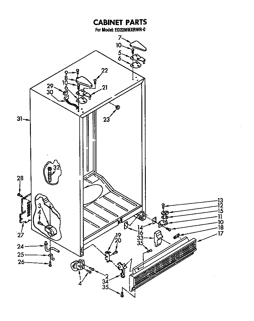 Whirlpool ED22MMXRWR0 cabinet diagram