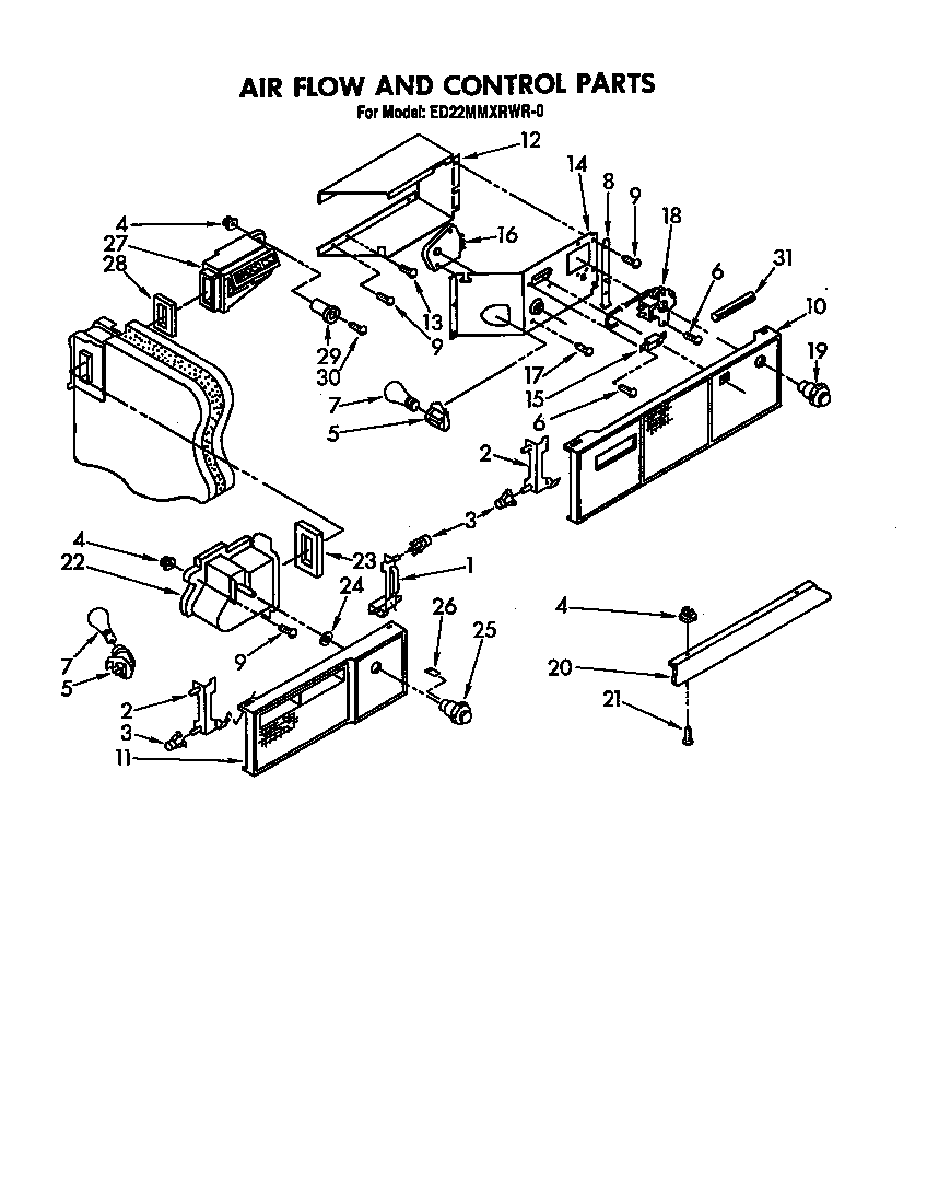 Whirlpool ED22MMXRWR0 air flow and controls diagram
