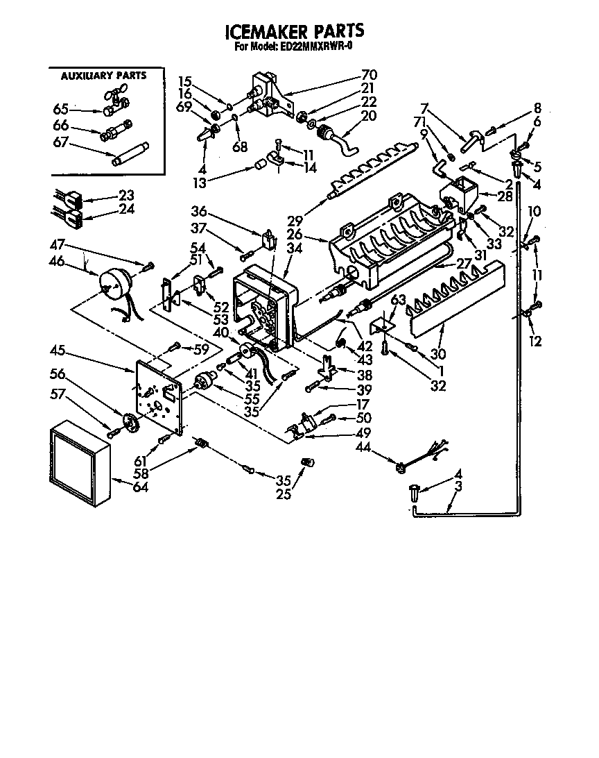 Whirlpool ED22MMXRWR0 icemaker diagram