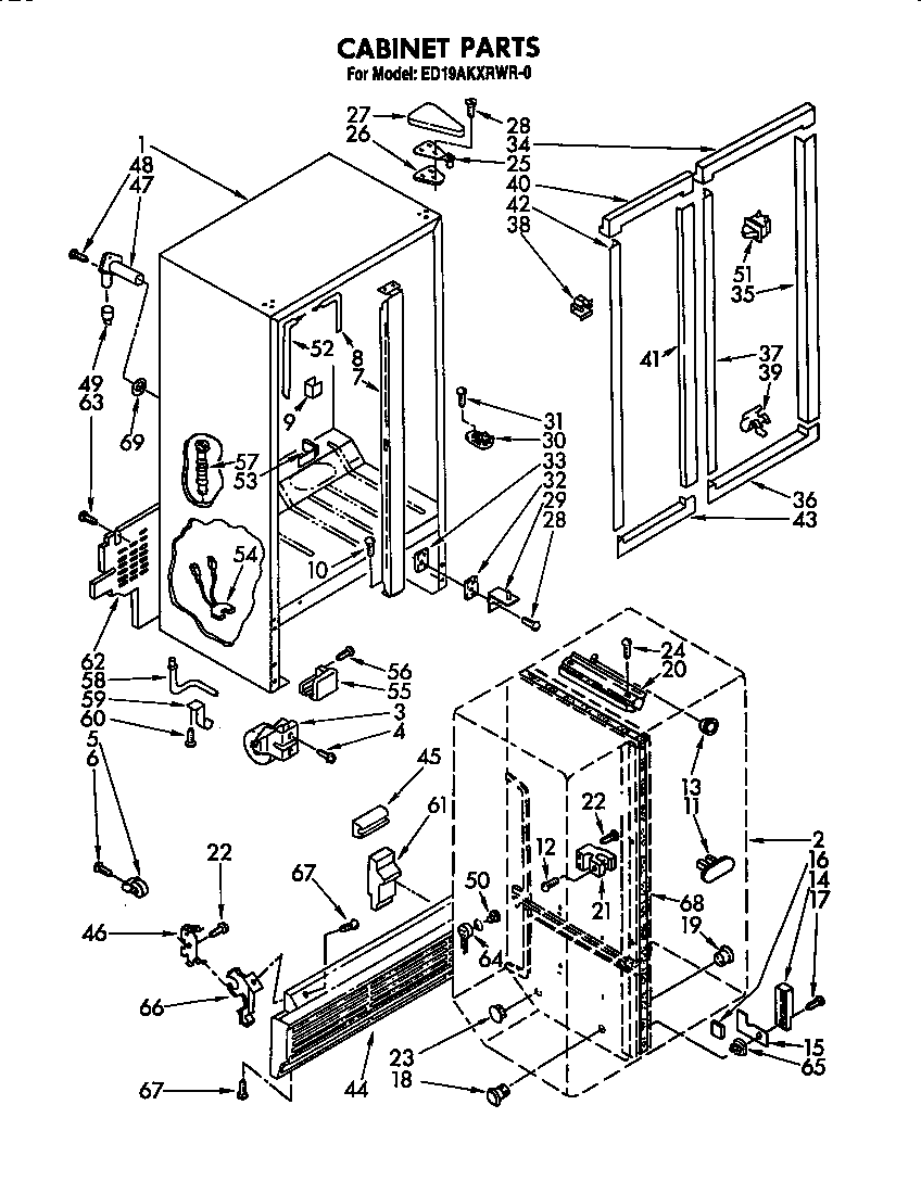 Whirlpool ED19AKXRWR0 cabinet diagram