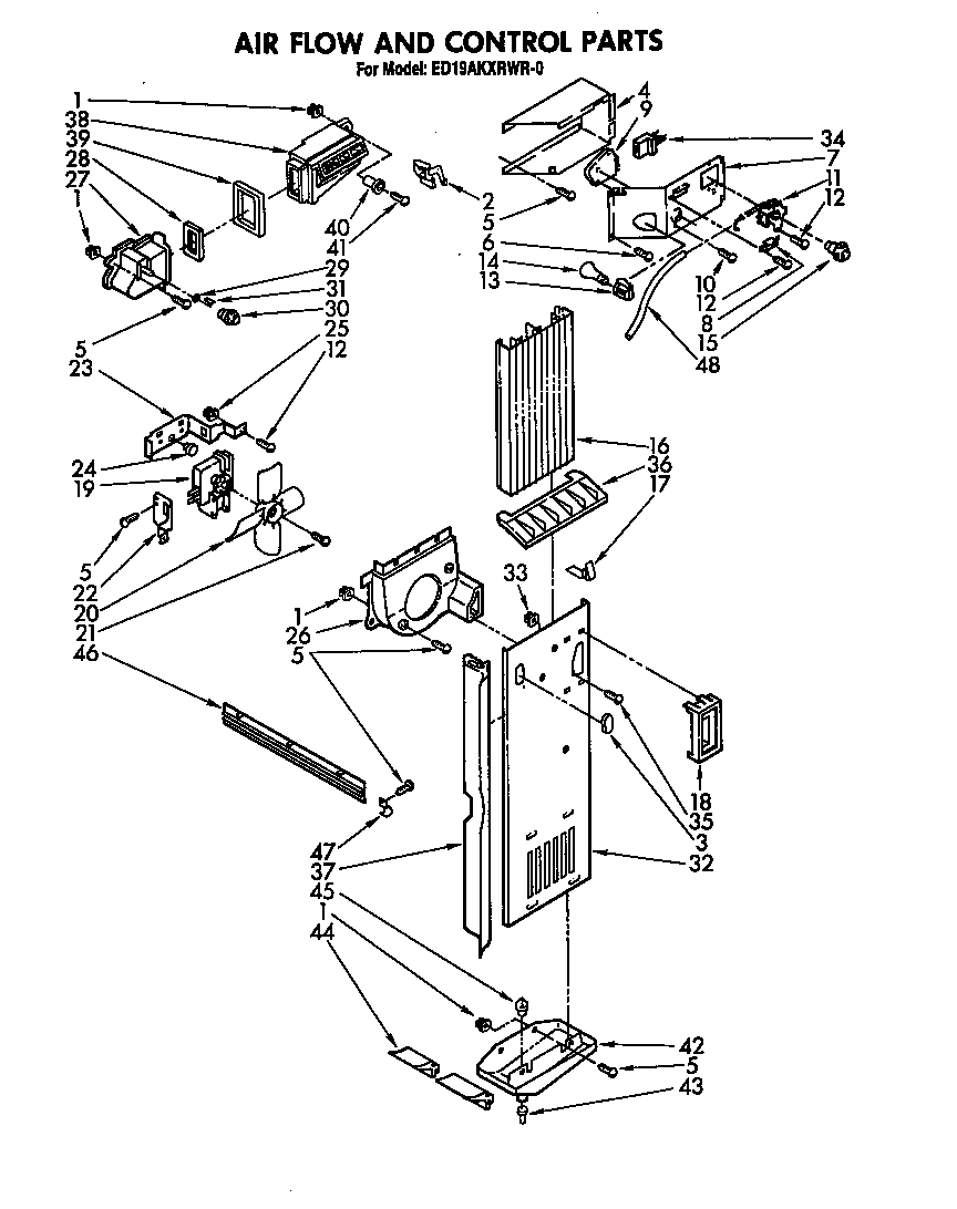 Whirlpool ED19AKXRWR0 air flow and control diagram