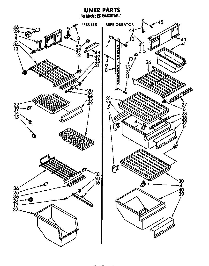 Whirlpool ED19AKXRWR0 liner diagram