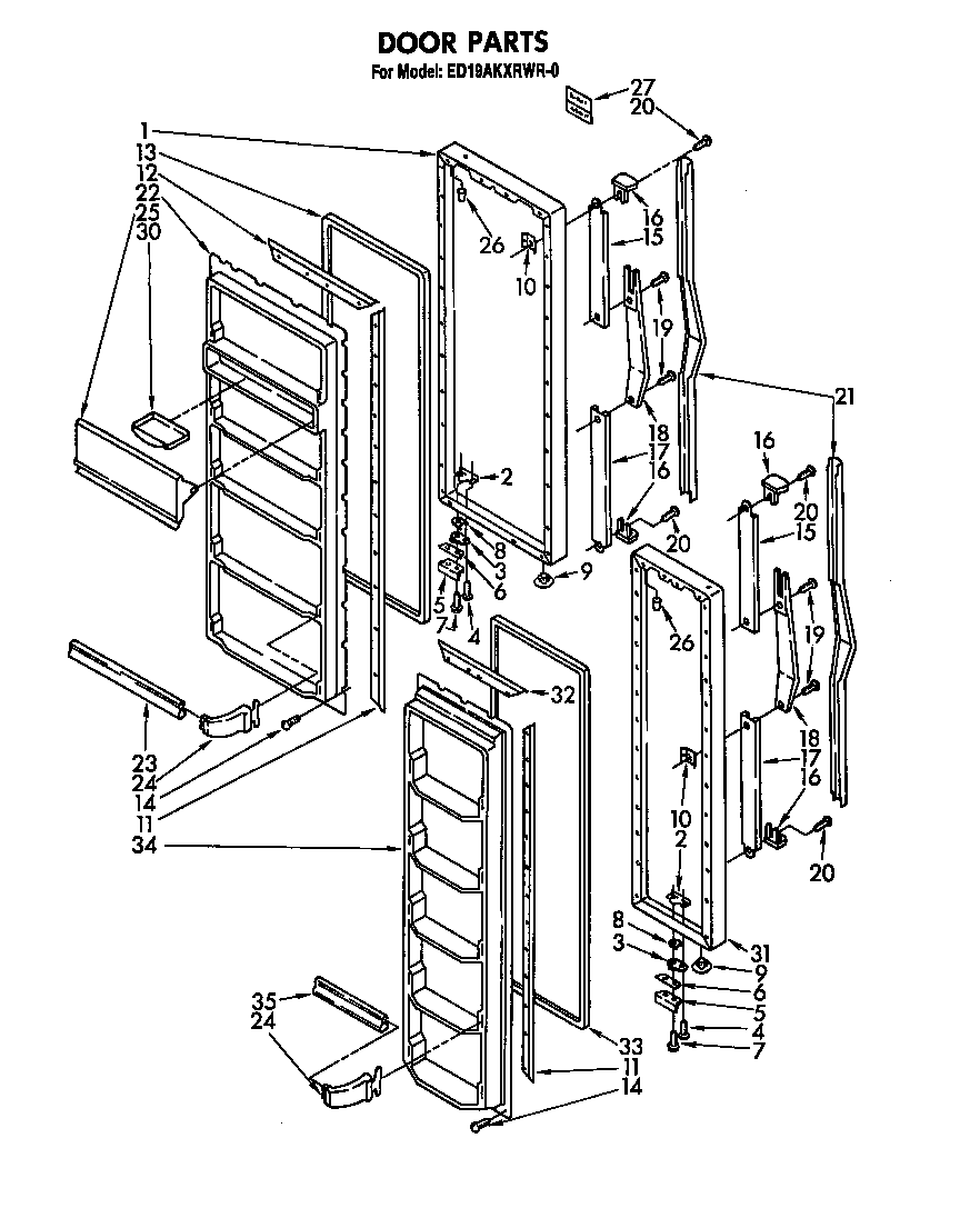 Whirlpool ED19AKXRWR0 door diagram