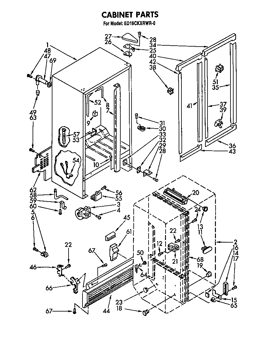 Whirlpool ED19CKXRWR0 cabinet diagram