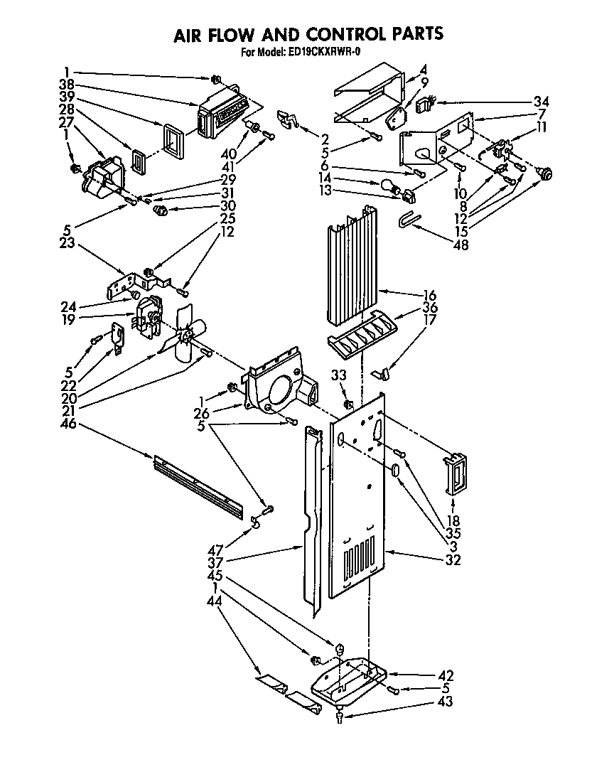 Whirlpool ED19CKXRWR0 air flow and control diagram
